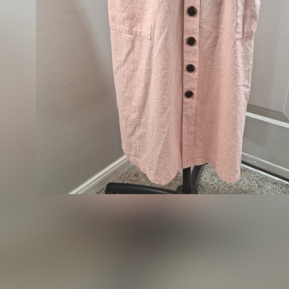 Angashion Pale Pink Dress W/Faux button front Size Small - Picture 5 of 7